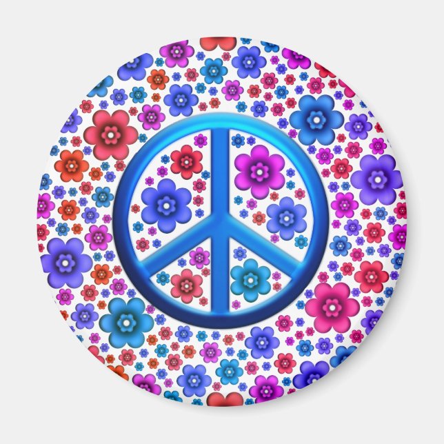 Aimant SYMBOLE DE LA PAIX Hippie (Devant)