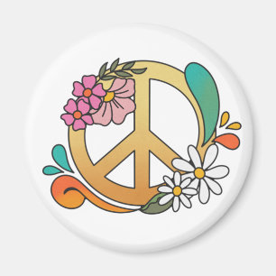 Aimant Symbole de la paix hippie