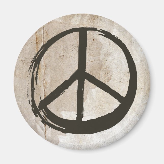 Aimant Symbole de la paix Hippie Love 1960s Signer boue s (Devant)