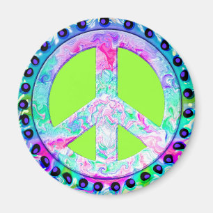 Aimant SYMBOLE DE LA PAIX PsychÉLIQUE Abstrait