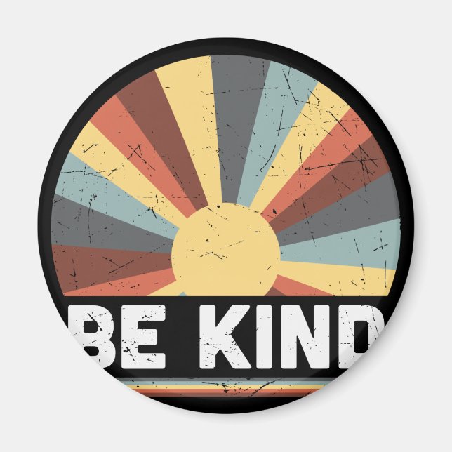 Aimant Symbole de la paix Tie Dye Hippie Be Kind (Devant)