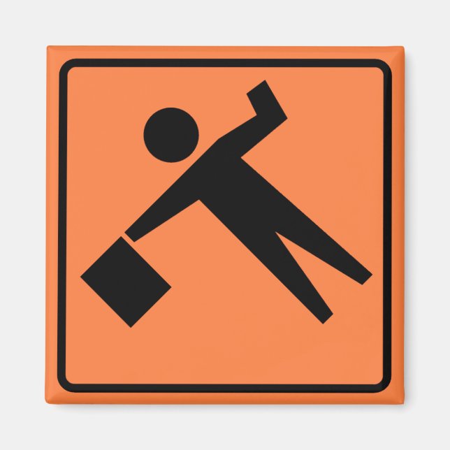 Aimant Symbole de la route Flagman (Devant)