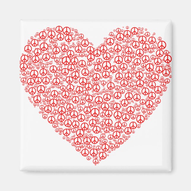 Aimant symbole de l'amour de paix (Devant)