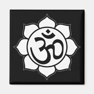 Aimant Symbole de l'Aum de fleurs Lotus