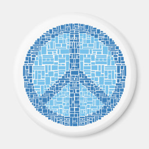 Aimant Symbole de paix (bleu)