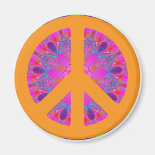 Aimant Symbole de paix, conception psychédélique