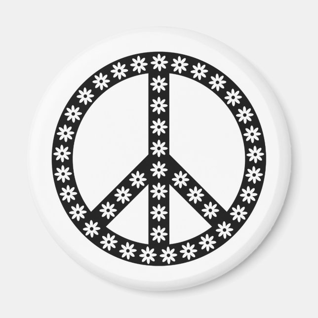 Aimant Symbole de paix de la marguerite (Devant)
