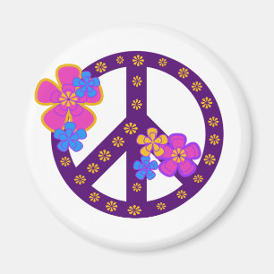 Aimant Symbole de paix des fleurs
