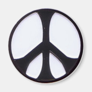 Aimant Symbole de paix noir et blanc