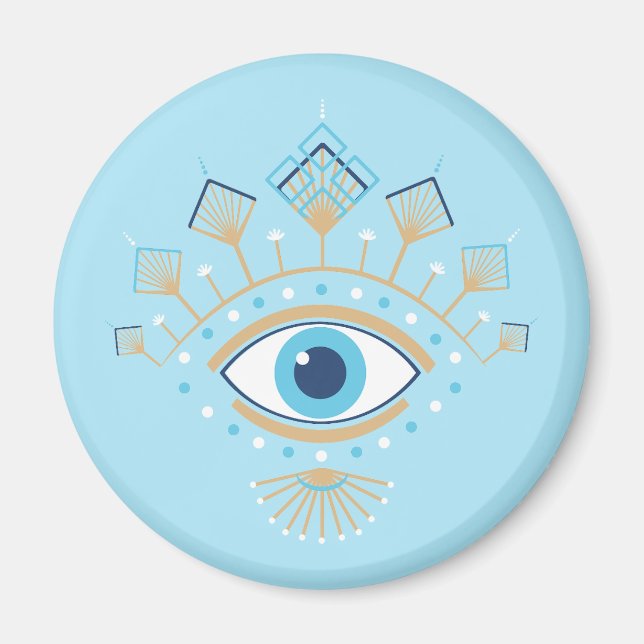 Aimant Symbole de protection turc des yeux mal grecs déco (Devant)