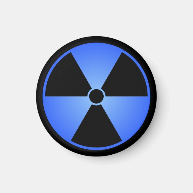 Aimant Symbole de rayonnement bleu (Devant)