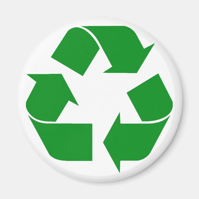 Aimant Symbole de recyclage - Vert (Devant)