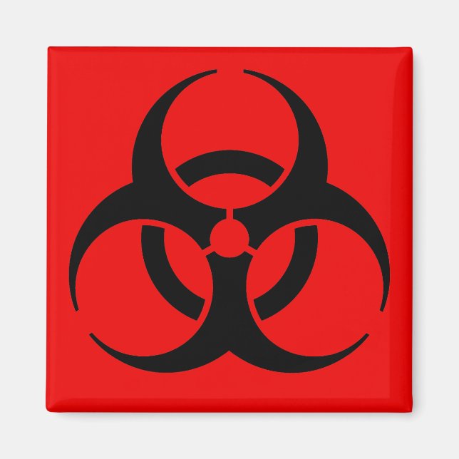 Aimant Symbole de risque biologique (Devant)