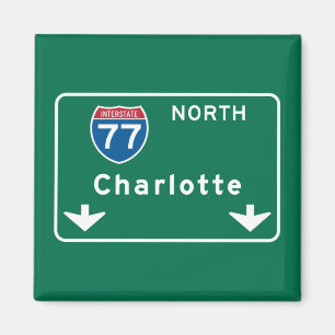 Aimant SYMBOLE DE ROUTE Charlotte, NC