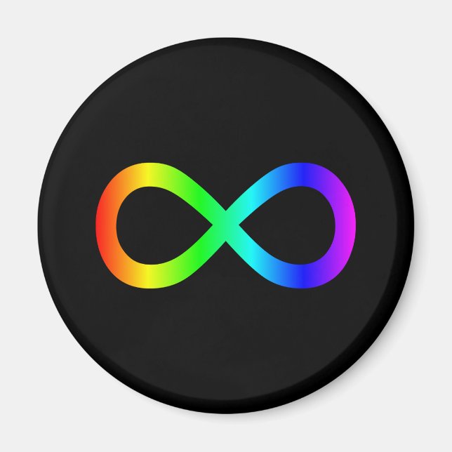 Aimant Symbole d'infini arc-en-ciel (Devant)