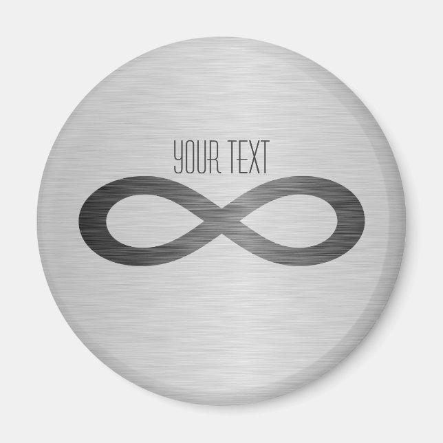 Aimant Symbole d'infini sur la texture métallique de Faux (Devant)