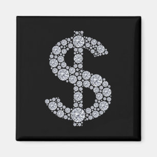 Aimant SYMBOLE Dollar Diamant Bling