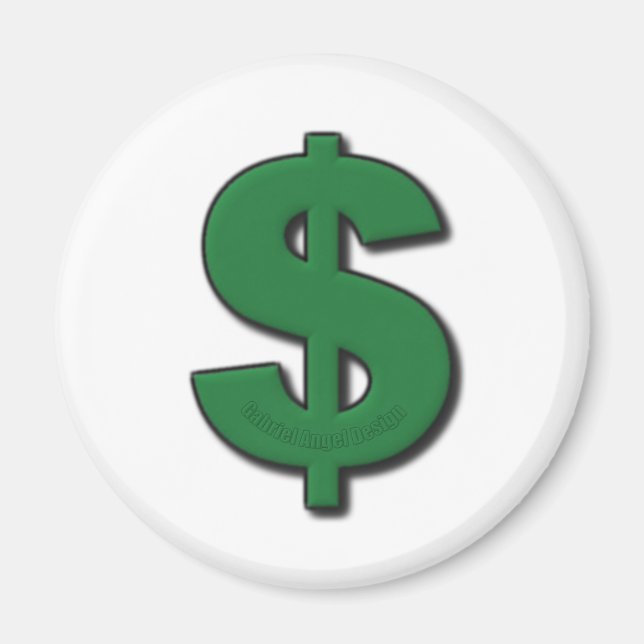 Aimant Symbole Dollar Vert (Devant)