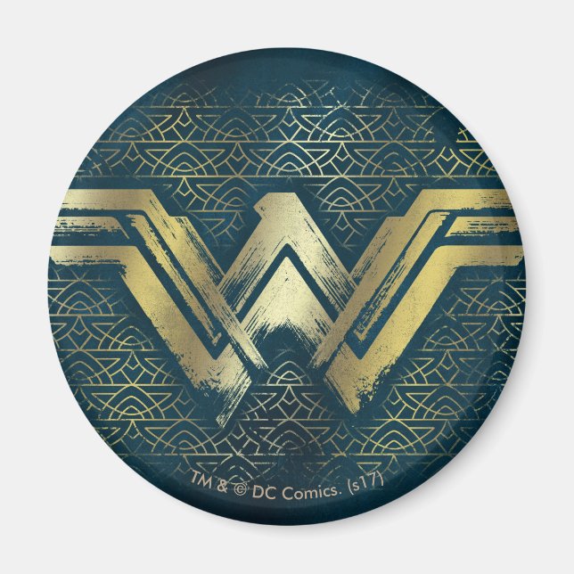 Aimant Symbole d'or brossé Wonder Woman (Devant)