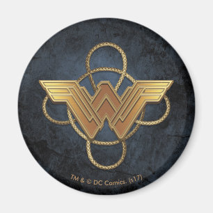 Aimant Symbole d'or Wonder Woman au-dessus de Lasso