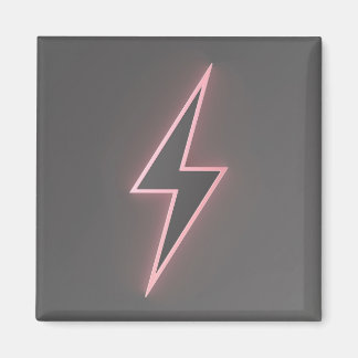 Aimant Symbole éclair rose brillant