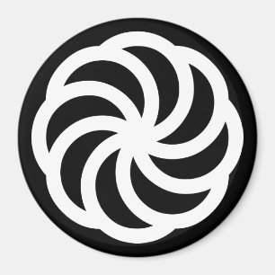 Aimant Symbole éternel arménien blanc sur fond noir