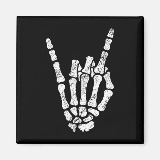 Aimant Symbole Halloween Rock Hand Sign Skeleton Rock N R (Devant)