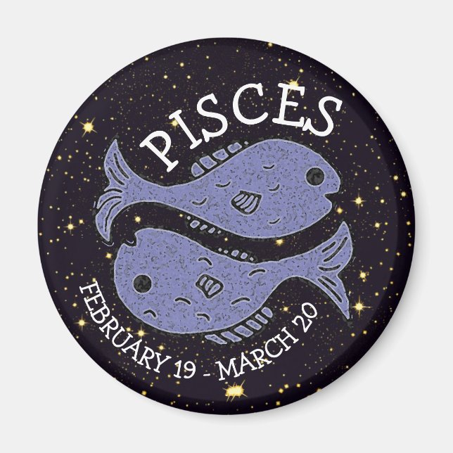 Aimant SYMBOLE Horoscope Zodiaque Astrologie Poissons (Devant)