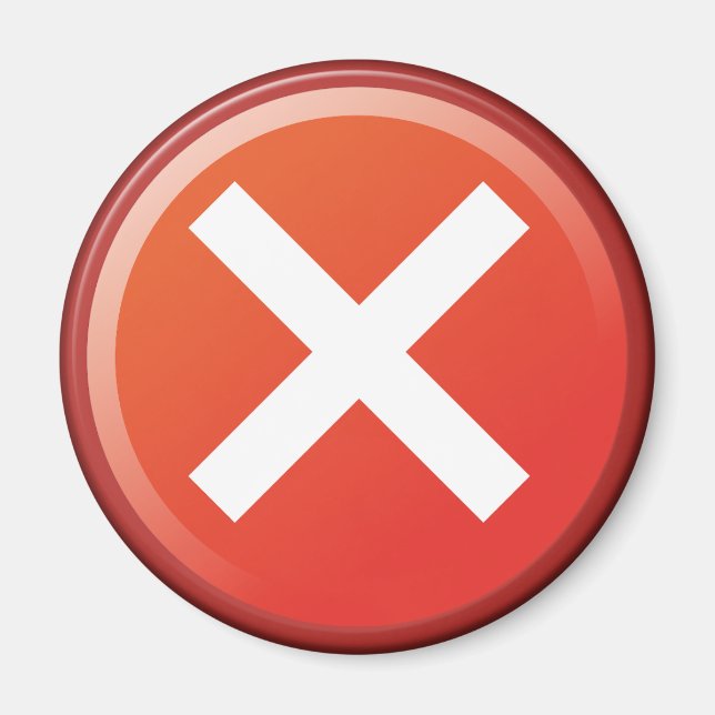 Aimant Symbole inexact Croix rouge No X (Devant)