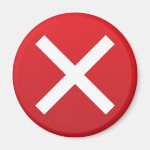 Aimant Symbole inexact Croix rouge No X