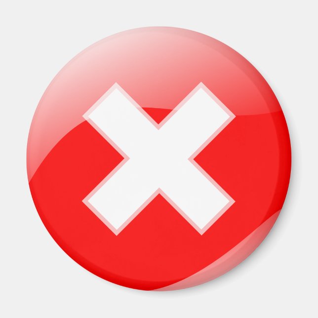 Aimant Symbole inexact Croix rouge No X (Devant)