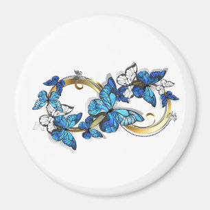 Aimant Symbole infini de papillons Morpho bleus