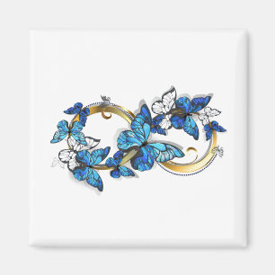 Aimant Symbole infini de papillons Morpho bleus