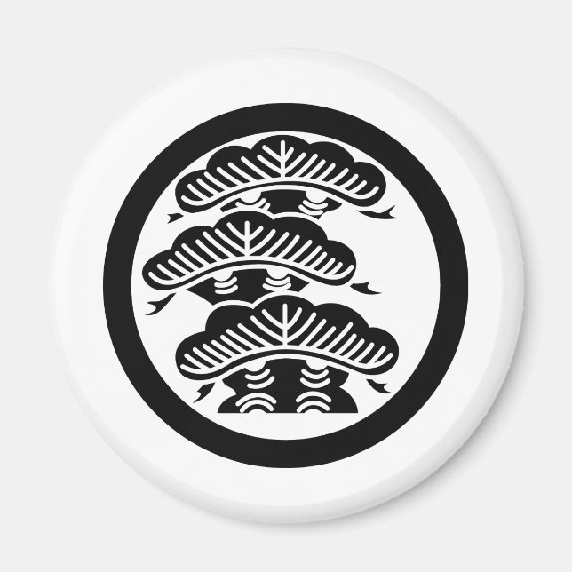 Aimant Symbole japonais de la crête KAMON de famille (Devant)