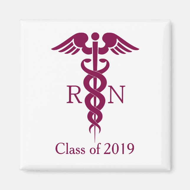 Aimant Symbole Médicale rouge Caduceus Nurse (Devant)
