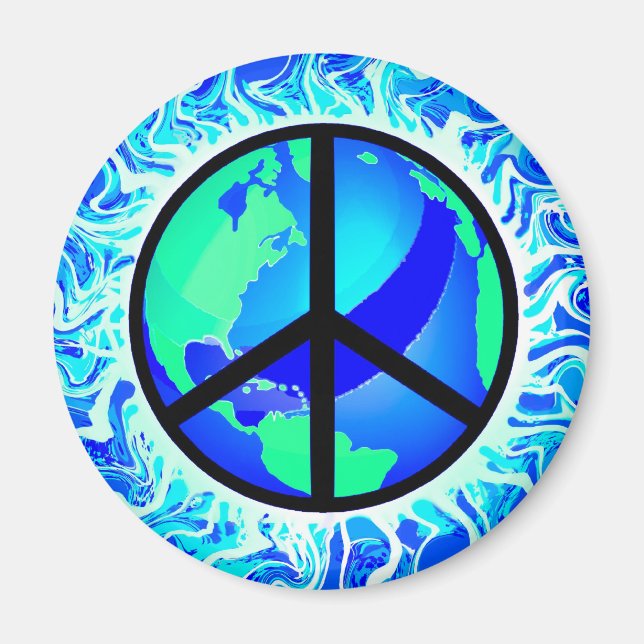 AIMANT SYMBOLE MONDIAL DE LA PAIX (Devant)