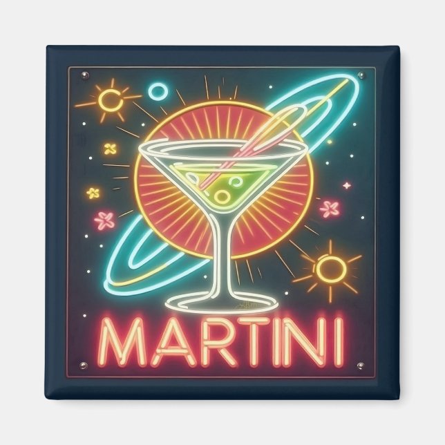 Aimant SYMBOLE NEON MARtini DU MILIEU DU SIÈCLE (Devant)