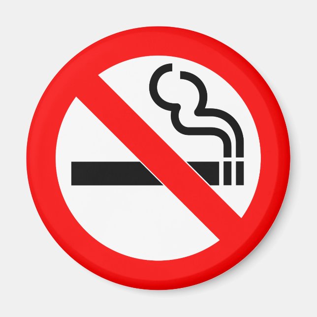 Aimant Symbole officiel international non fumeur (Devant)