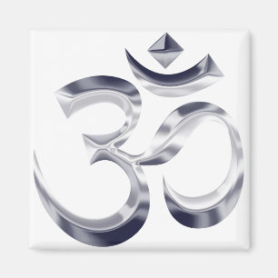 Aimant symbole Om chromé