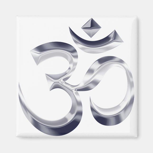Aimant symbole Om chromé (Devant)