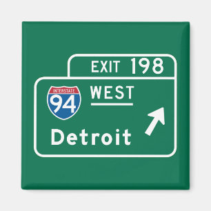 Aimant Symbole routier de Detroit, MI