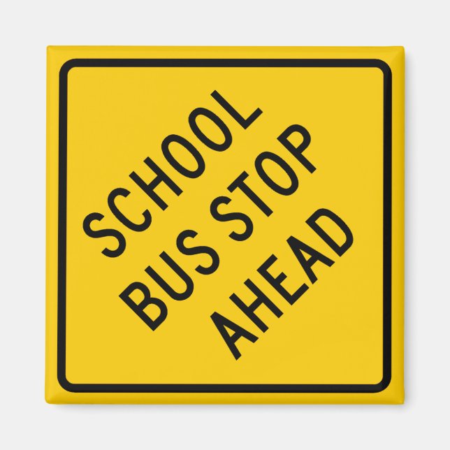 Aimant Symbole routier de l'arrêt de bus scolaire (Devant)