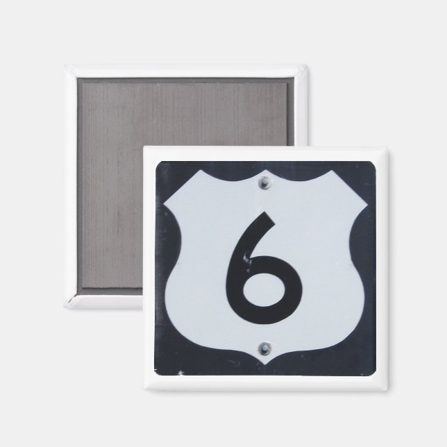 Aimant SYMBOLE ROUTIER US Highway 6 (Recto/Verso)