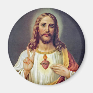 Aimant Symbole Sacré-Coeur de Paix de Jésus Portrait