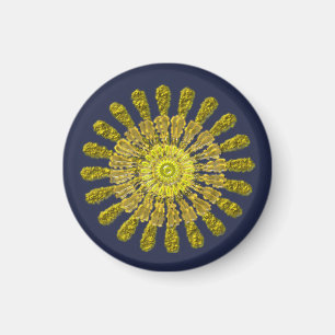 Aimant Symbole solaire doré décoratif