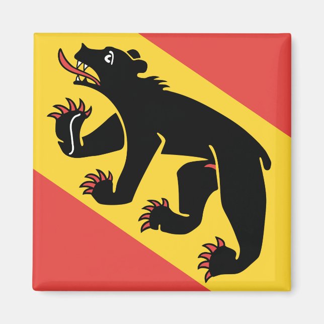 Aimant Symbole suisse du drapeau du canton de Berne (Devant)