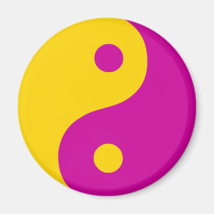 Aimant Symbole taoïste jaune et magenta Yin Yang