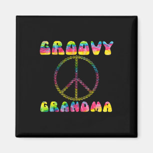Aimant SYMBOLE vintage Tie Dye Paix Grandma Super Cadeau