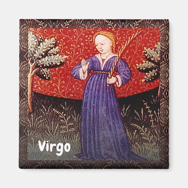 Aimant Symbole Virgin Zodiac fête d'anniversaire (Devant)