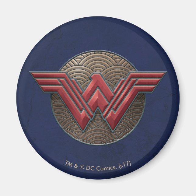 Aimant Symbole Wonder Woman sur les cercles concentrés (Devant)